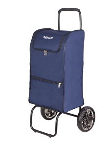 Wózek na zakupy duży transportowy z torbą Boster XL 2K granatowy