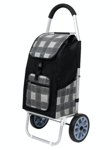 Wózek na zakupy na dużych kołach 20 cm  Krata Modern czarny