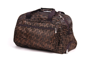 Torba podróżna 48 cm na kołach 48 cm brązowa grecki wzorek  