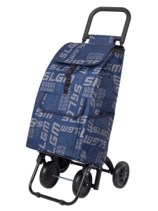 Wózek na zakupy zakupowy na 4 kółkach 4k SLGM niebieski