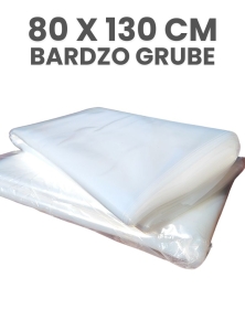 Grube worki  80x130 cm foliowe przezroczyste / gr120/ 10 szt   
