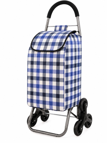 Niebieski wózek zakupowy w kratę gingham.jpg