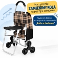 Wózek zakupowy z potrójnymi kołami schodowymi